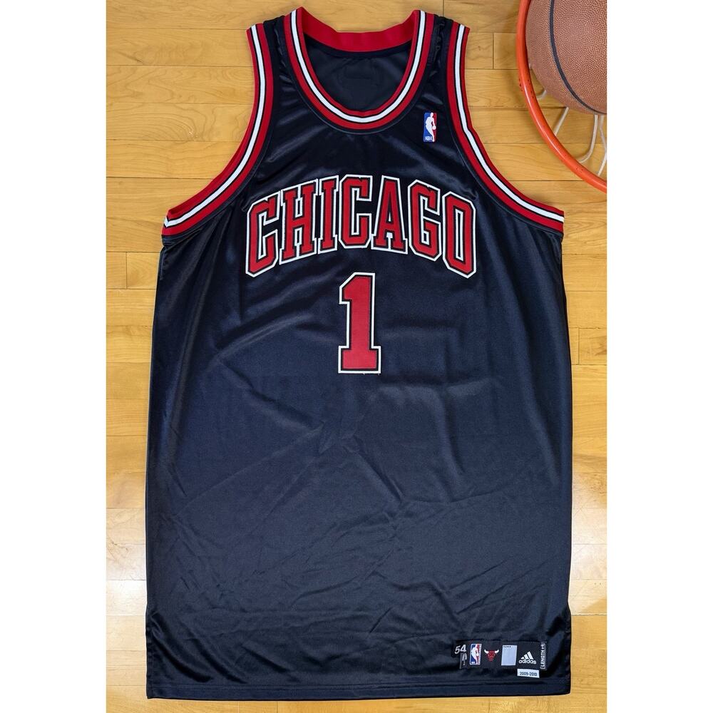 Chicago Bulls Derrick Rose Pro Cut 2009-10 Team Issued Black Basketball Jersey